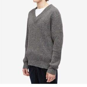 Officine Generale Charcoal V-Neck Sweater